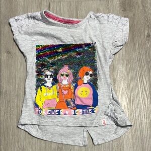 Kids Graphic Tee with Sequin Design